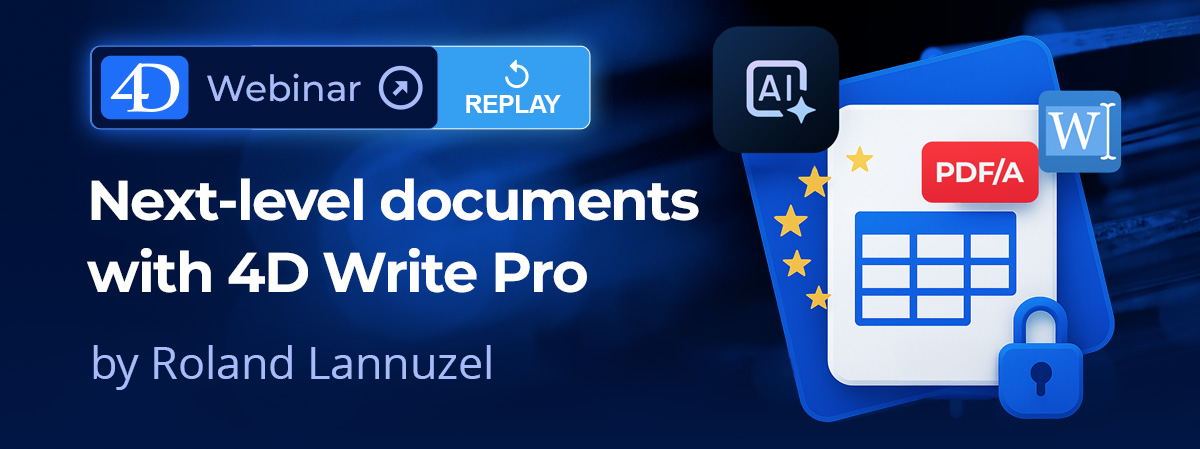 4D Webinar - 4D Write Pro 4D Webinar - 4D Write Pro